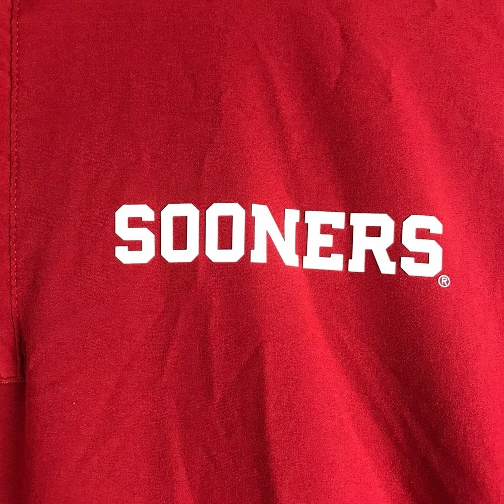 Jordan OU Oklahoma Sooners 1/4 Zip Pullover‎ Mens 2XL Red Hooded Windshirt